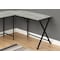 Monarch Specialties Computer Desk, Home Office, Corner, 55"L, L Shape, Work, Laptop, Metal, Laminate, Grey, Black I 7196 - alternate 2